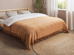 Beliani Bedspread Yerbent Cotton 200 X 220 Cm Golden Brown - thumbnail 2