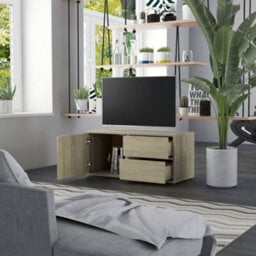 Berkfield Tv Cabinet Sonoma Oak 80X34X36 Cm Engineered Wood - thumbnail 3