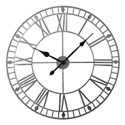 Eos - Skeleton Wall Clock With Roman Numerals - 80X80Cm - (Grey) - image 1