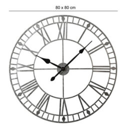 Eos - Skeleton Wall Clock With Roman Numerals - 80X80Cm - (Grey) - thumbnail 4