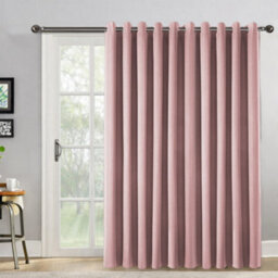 Bedlooms Blush Pink Linen Curtain 100% Blackout Thermal Insulated Eyelet Door Curtain Single Panel 66 X 84 Inches With Tie Back - thumbnail 8