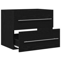 Berkfield Durable Bathroom Sink Cabinet Black Oak 60X38.5X48 Cm Engineered Wood - thumbnail 5