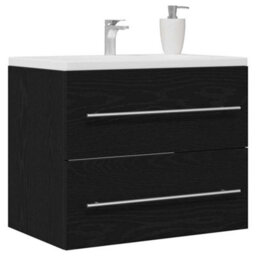 Berkfield Durable Bathroom Sink Cabinet Black Oak 60X38.5X48 Cm Engineered Wood - thumbnail 4