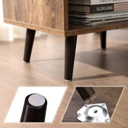 Songmics Nightstand With Drawer And Open Compartment, Small Bedside Table, For Living Room Bedroom, Rustic Brown - thumbnail 6