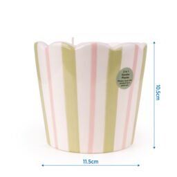 Candlelight Green, Pink & White Stripe Woodsage & Seasalt Small Decorative Candle - thumbnail 7