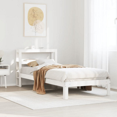 Berkfield Bed Frame With Headboard Without Mattress White 75X190 Cm Small Single - image 1