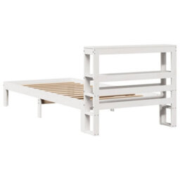 Berkfield Bed Frame With Headboard Without Mattress White 75X190 Cm Small Single - thumbnail 6