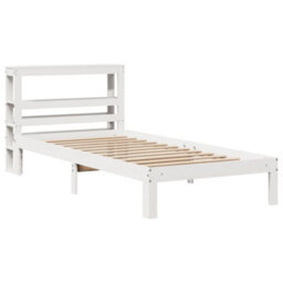 Berkfield Bed Frame With Headboard Without Mattress White 75X190 Cm Small Single - thumbnail 3