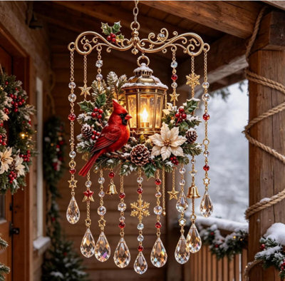 Amorly Acrylic Hanging Wind Chime Ornament, Christmas Themed Decorative Pendant For Window, Wall Home Holiday Decoration - image 1