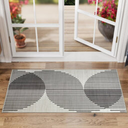 Ameha Printed Cream Rug For Bedroom Modern Carpet - Geometric Style Durable Super Soft Small Rug (40 X 60Cm, Jett) - thumbnail 4
