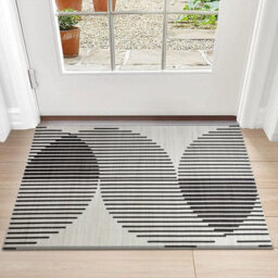 Ameha Printed Cream Rug For Bedroom Modern Carpet - Geometric Style Durable Super Soft Small Rug (40 X 60Cm, Jett) - thumbnail 5