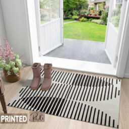 Ameha Printed Cream Rug For Bedroom Modern Carpet - Geometric Style Durable Super Soft Small Rug (40 X 60Cm, Jett) - thumbnail 1