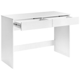 Wyld And Coco White Home Office Desk 110 X 50 Cm With Two Drawers And Shelves Scandinavian Style - thumbnail 5