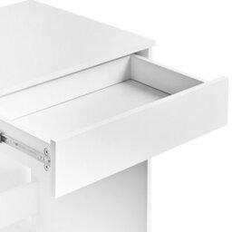Wyld And Coco White Home Office Desk 110 X 50 Cm With Two Drawers And Shelves Scandinavian Style - thumbnail 7