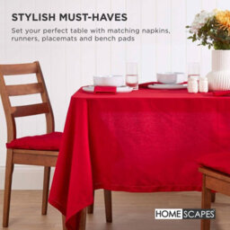 Homescapes Red Seat Pads 100% Cotton Chair Cushions 40X40 Cm, Set Of 4 Plain Chair Pads For Dining, Kitchen Or Garden Outdoor Use - thumbnail 7