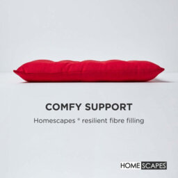 Homescapes Red Seat Pads 100% Cotton Chair Cushions 40X40 Cm, Set Of 4 Plain Chair Pads For Dining, Kitchen Or Garden Outdoor Use - thumbnail 4