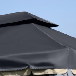 Outsunny 3X4M 2-Tier Gazebo Aluminium Garden Marquee Party Tent Black - thumbnail 9