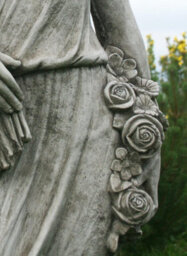 Large Female Statues Rose Lady And Girl With Jug On Pedestals - thumbnail 4