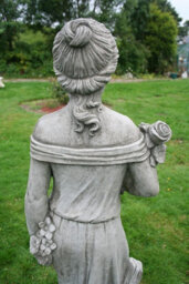 Large Female Statues Rose Lady And Girl With Jug On Pedestals - thumbnail 6