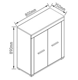 Vcm Chest Of Drawers Sideboard Usilo 2 Revolving Doors - thumbnail 5