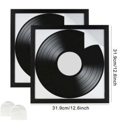 Black 12-Inch Vinyl Record Lp Album Cover Wall Display Frame For Home Decor - thumbnail 2