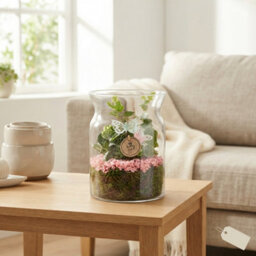 Pink And White Floral Arrangement In Glass Vase - 19Cm - thumbnail 9