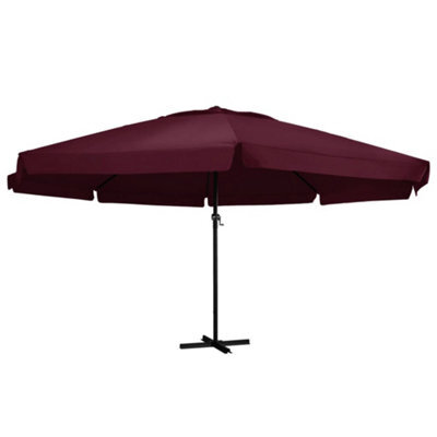 Berkfield Outdoor Parasol With Aluminium Pole 600 Cm Bordeaux Red - image 1