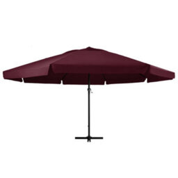 Berkfield Outdoor Parasol With Aluminium Pole 600 Cm Bordeaux Red - thumbnail 2