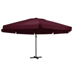 Berkfield Outdoor Parasol With Aluminium Pole 600 Cm Bordeaux Red - thumbnail 1