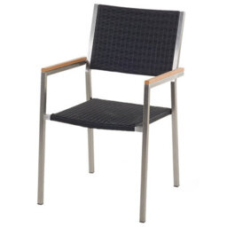 Beliani Garden Dining Set 6 Seater Grosseto Tempered Glass Black - thumbnail 4