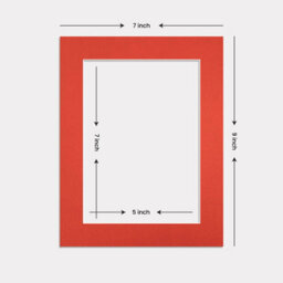 Ak Frames 9X7 Poppy Red Picture Mounts To Fit 7X5 Aperture Size - Mount Board Only (No Frame Included) - thumbnail 3