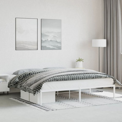 Berkfield Metal Bed Frame Without Mattress White 193X203Cm - image 1