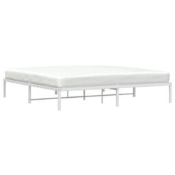 Berkfield Metal Bed Frame Without Mattress White 193X203Cm - thumbnail 3