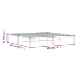 Berkfield Metal Bed Frame Without Mattress White 193X203Cm - thumbnail 9