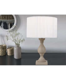 Lighting Supermarket Fengate Stone Effect Grey Table Lamp With Ivory Silk String Shade - thumbnail 7