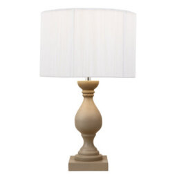 Lighting Supermarket Fengate Stone Effect Grey Table Lamp With Ivory Silk String Shade - thumbnail 1