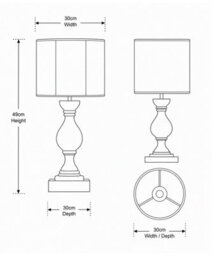 Lighting Supermarket Fengate Stone Effect Grey Table Lamp With Ivory Silk String Shade - thumbnail 8