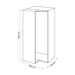 GoodHome Atomia Freestanding Matt Grey Oak Effect Particle Board Wardrobe (H)2250mm (W)1300mm (D)580mm - thumbnail 6