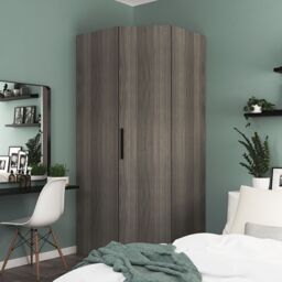 GoodHome Atomia Freestanding Matt Grey Oak Effect Particle Board Wardrobe (H)2250mm (W)1300mm (D)580mm - thumbnail 4