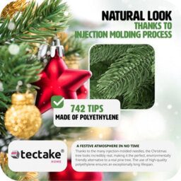 Tectake Christmas Tree - Artificial Christmas Tree With Injection-Moulded Needles And Bendable Branches - 180 Cm - Green - thumbnail 5