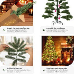 Tectake Christmas Tree - Artificial Christmas Tree With Injection-Moulded Needles And Bendable Branches - 180 Cm - Green - thumbnail 4