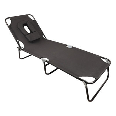 Groundlevel Garden Sun Lounger With Padded Headrest And Face Hole - image 1