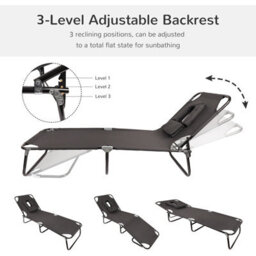 Groundlevel Garden Sun Lounger With Padded Headrest And Face Hole - thumbnail 2