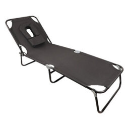 Groundlevel Garden Sun Lounger With Padded Headrest And Face Hole - thumbnail 1