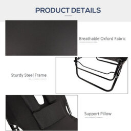 Groundlevel Garden Sun Lounger With Padded Headrest And Face Hole - thumbnail 3