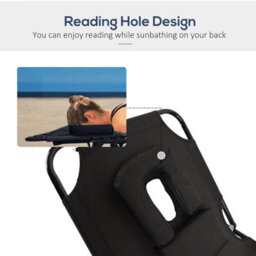 Groundlevel Garden Sun Lounger With Padded Headrest And Face Hole - thumbnail 4