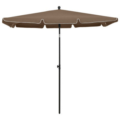 Berkfield Durable Garden Parasol With Pole 210X140 Cm Taupe - image 1