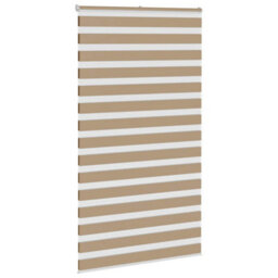 Berkfield Zebra Blind Sand Brown 120X230 Cm Fabric Width 115.9 Cm Polyester - thumbnail 3