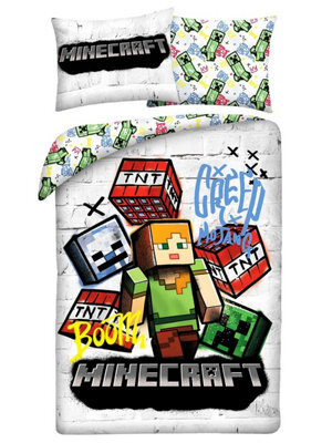Minecraft Boom Single Duvet Cover And Pillowcase Set - European Size