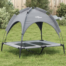 Walplus Dog Bed With Canopy Anthracite Oxford Fabric And Steel - thumbnail 1